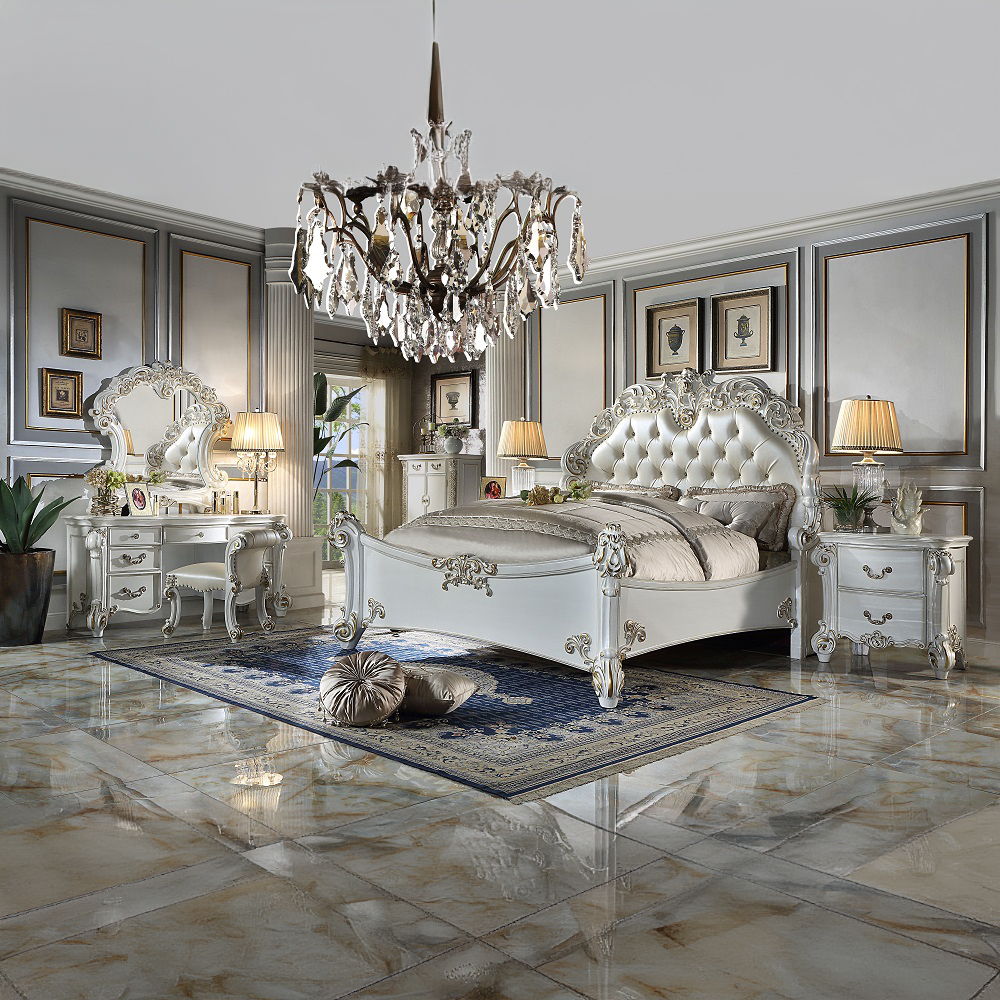 Vendome - Dresser - Beige PU & Antique Silver Finish - Urban Living Furniture (Los Angeles, CA)