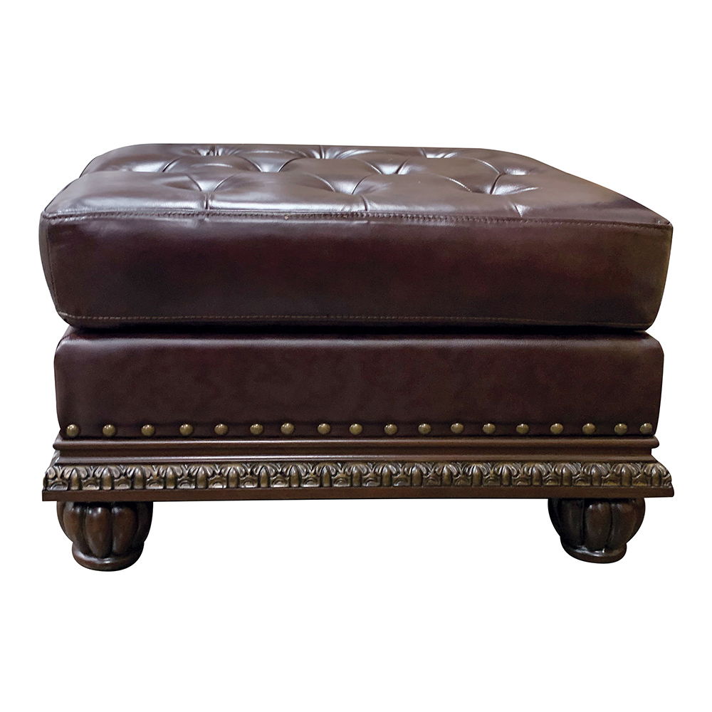 Anondale - Ottoman - Espresso Top Grain Leather Match & Cherry - Urban Living Furniture (Los Angeles, CA)