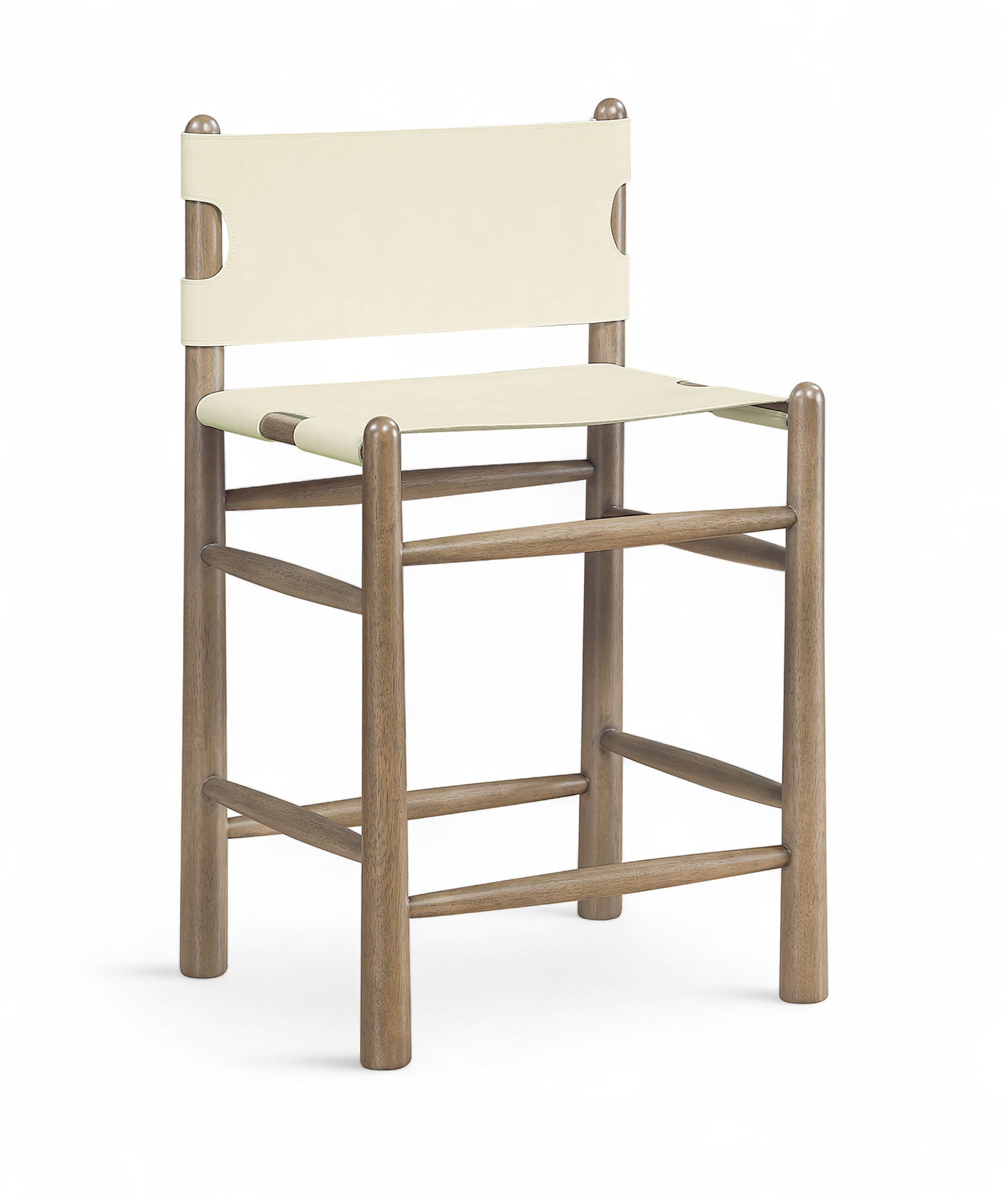 Santos - Upholstered Counter Stool With Stained Brown Base