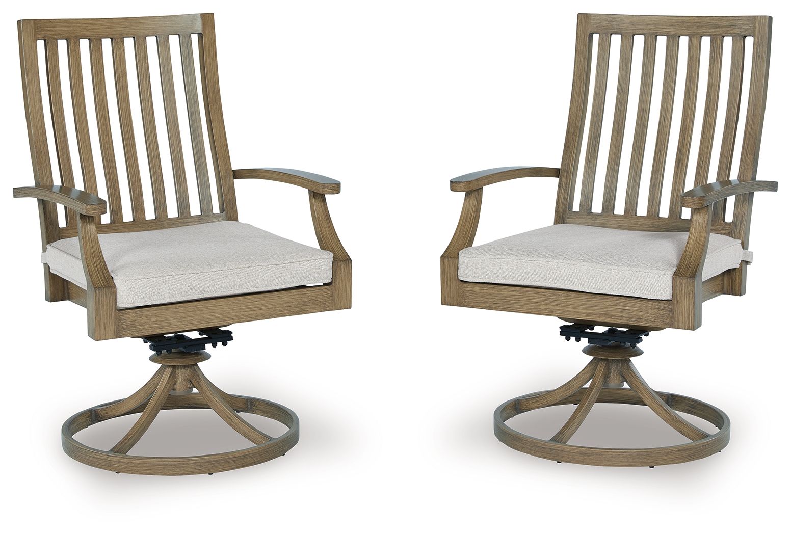Rainier Ranch - Brown / Beige - Swivel Chair With Cushion (Set of 2) - Urban Living Furniture (Los Angeles, CA)