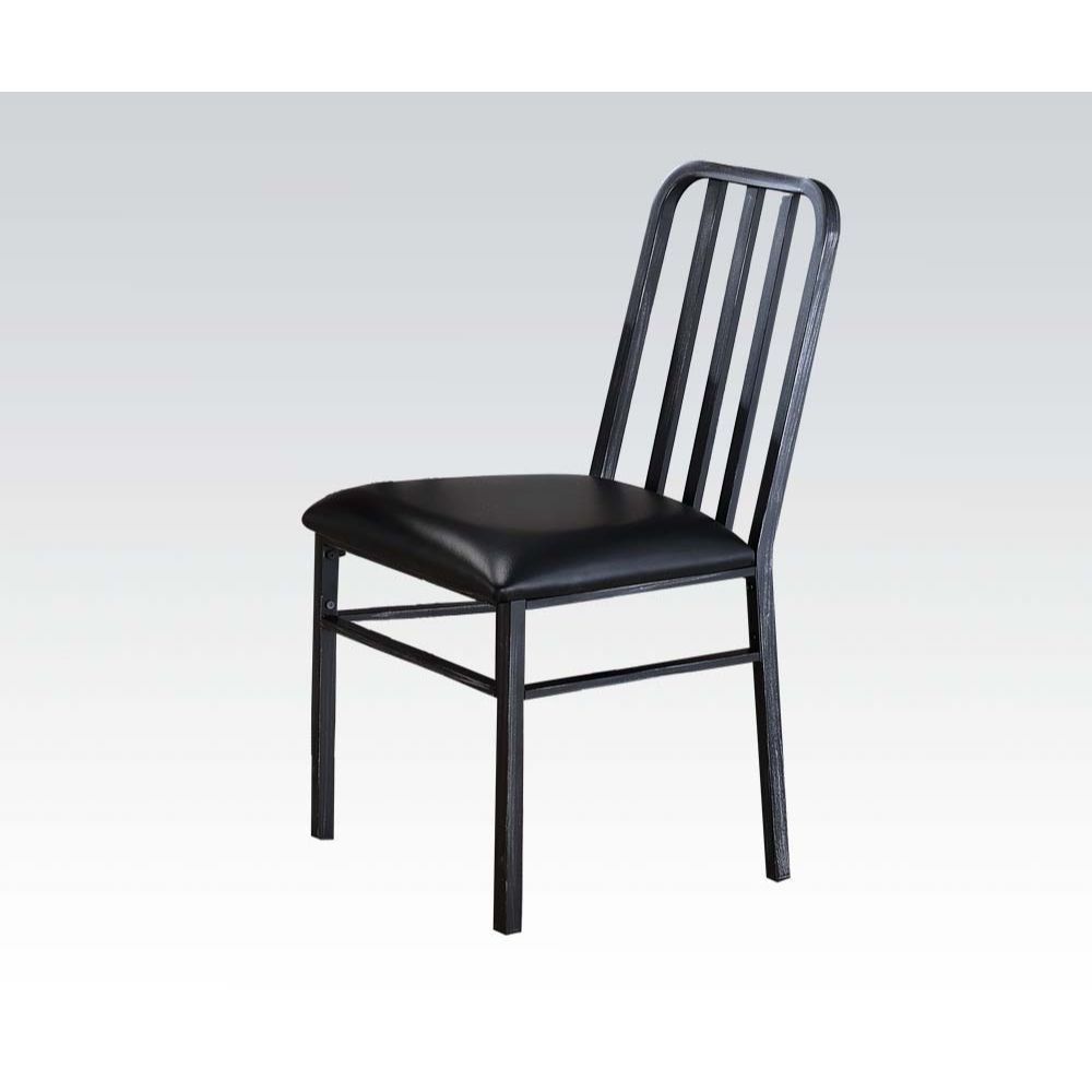 Jodie - Side Chair (Set of 2) - Black PU & Antique Black - Urban Living Furniture (Los Angeles, CA)