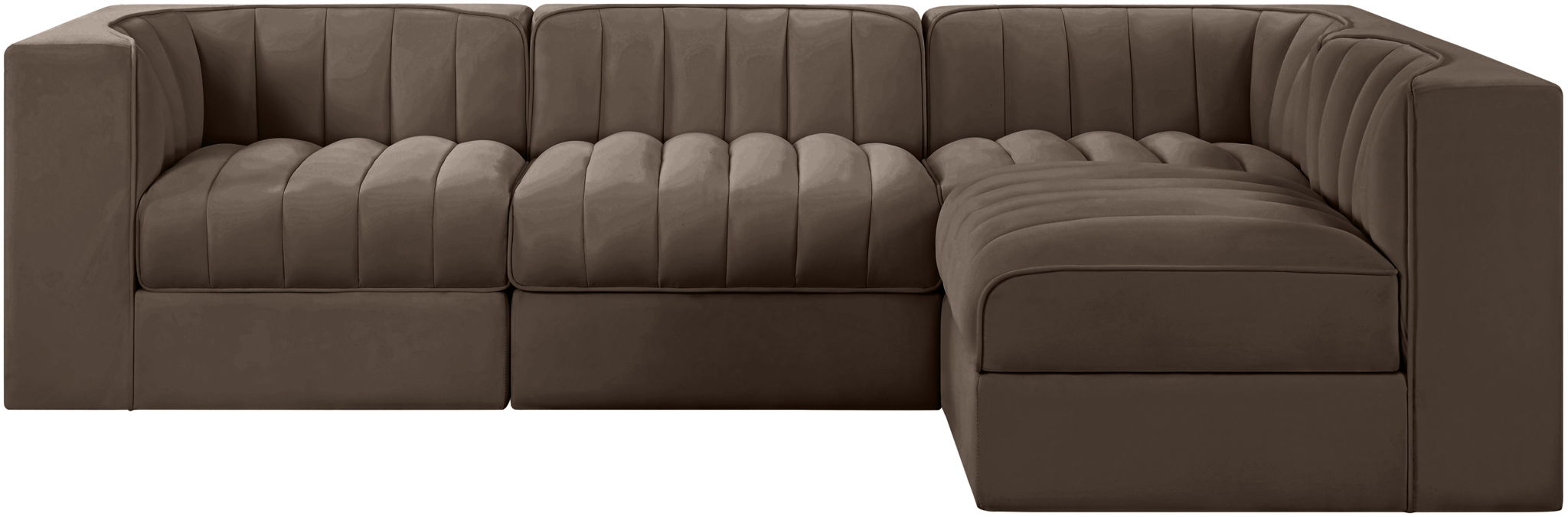 Rummi - Velvet Performance Fabric Upholstered 4 Piece Modular Sectional - Urban Living Furniture (Los Angeles, CA)