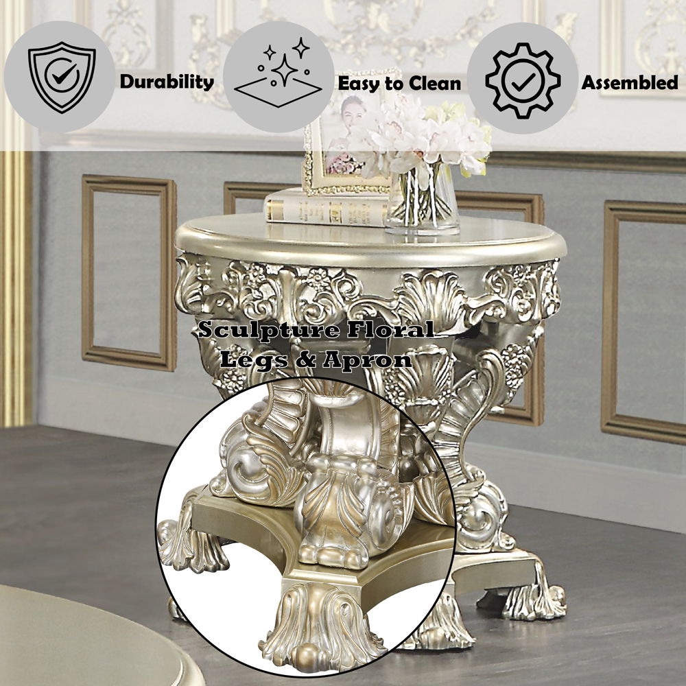 Sorina - End Table - Antique Gold Finish - 28" - Urban Living Furniture (Los Angeles, CA)