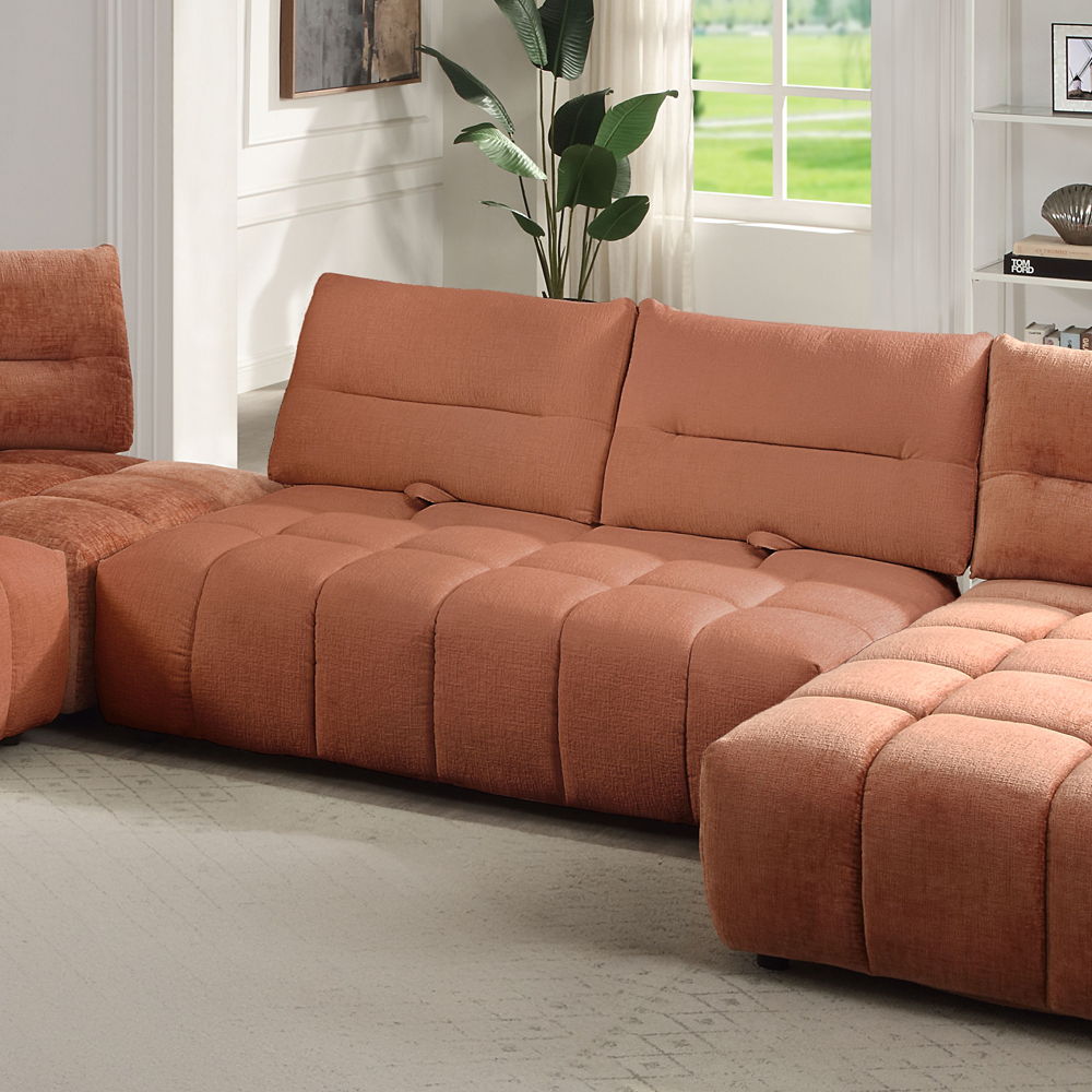 Loanna - Modular - Loveseat - Coral Red Linen - Urban Living Furniture (Los Angeles, CA)