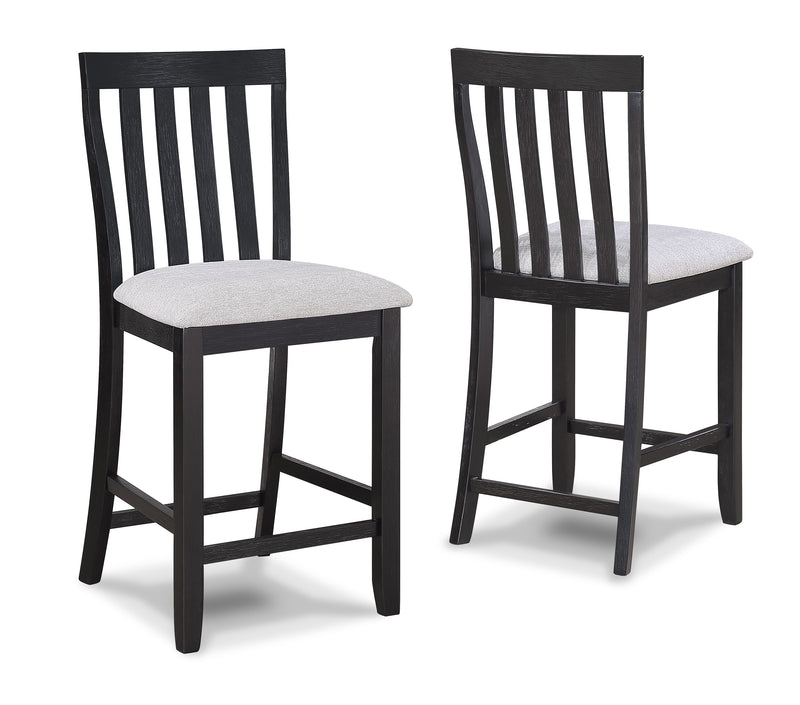 Delfin - Counter Height Chair (Set of 2) - Light Gray / Black