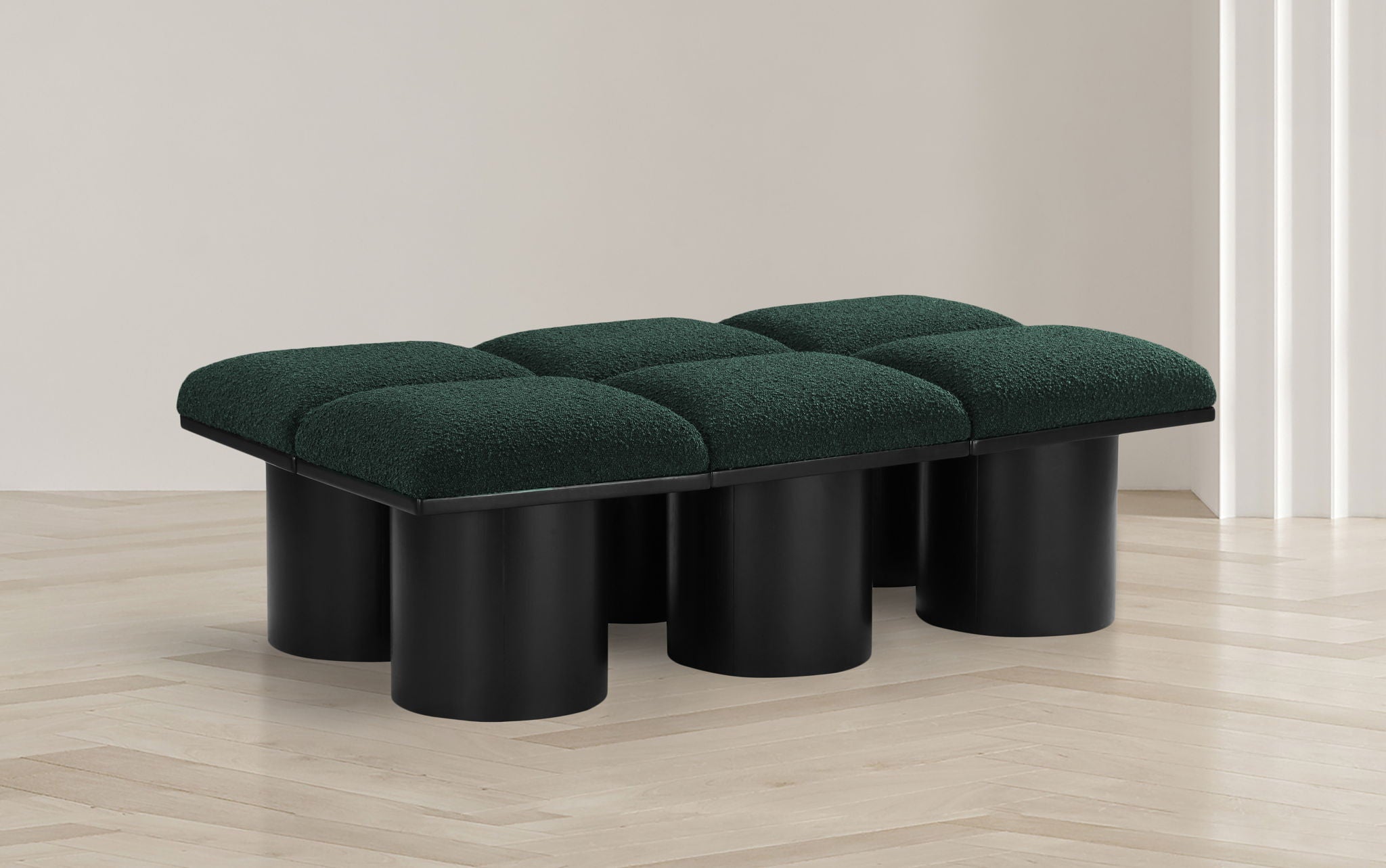 Pavilion - 6 Piece Modular Bench With Black Base