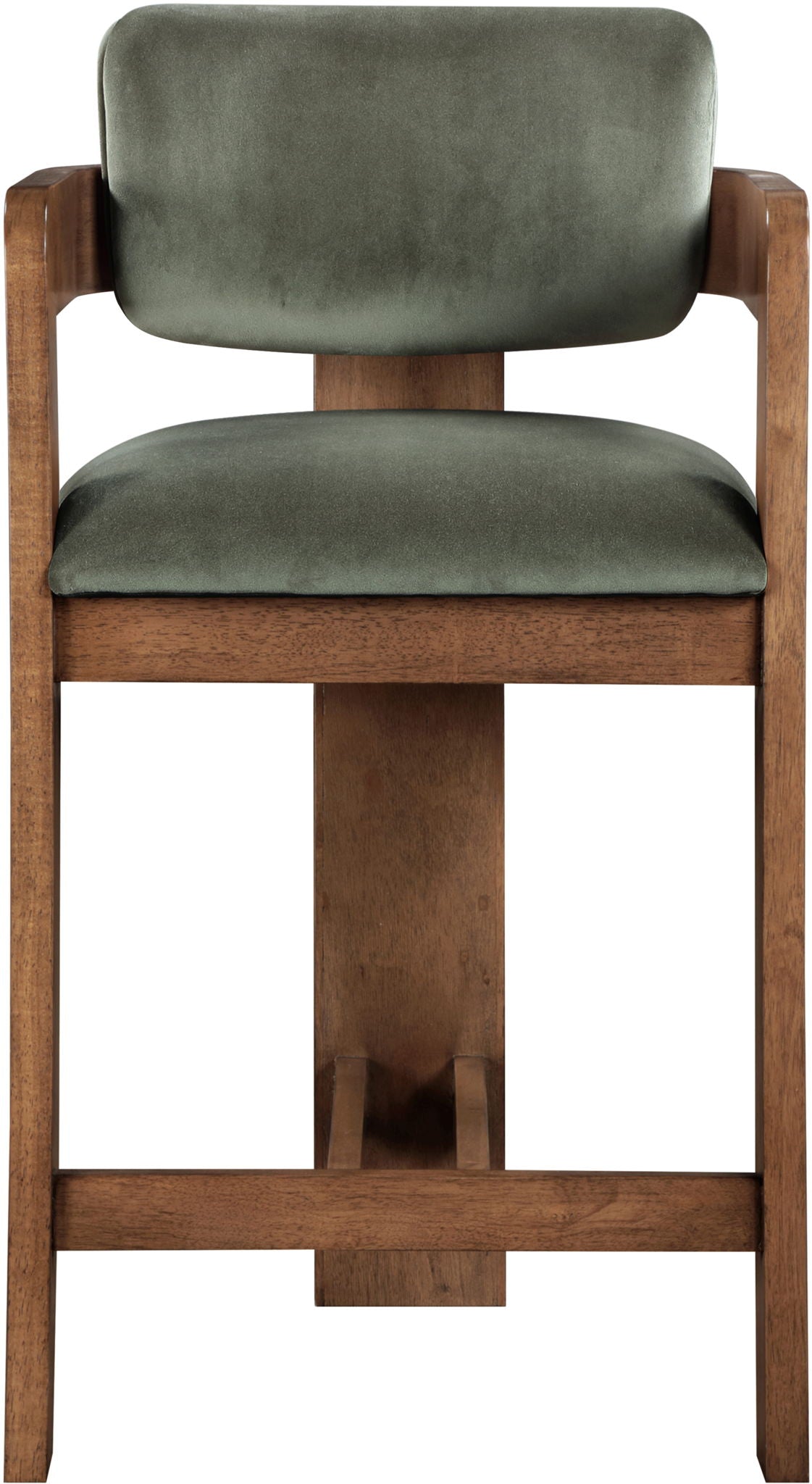Sacha - Velvet Stool With Brown Base - Urban Living Furniture (Los Angeles, CA)