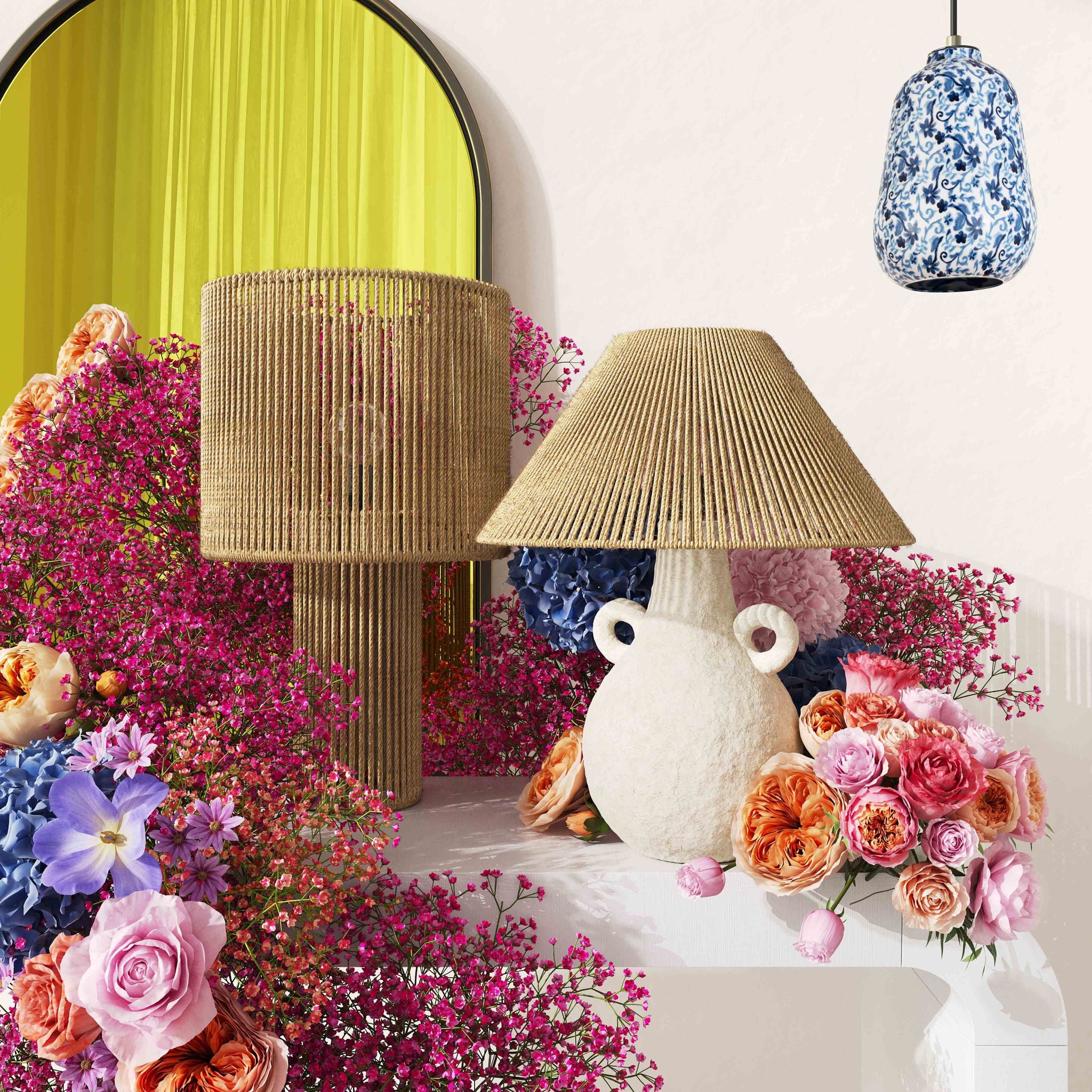 Lalit - Table Lamp - Natural / White - Urban Living Furniture (Los Angeles, CA)
