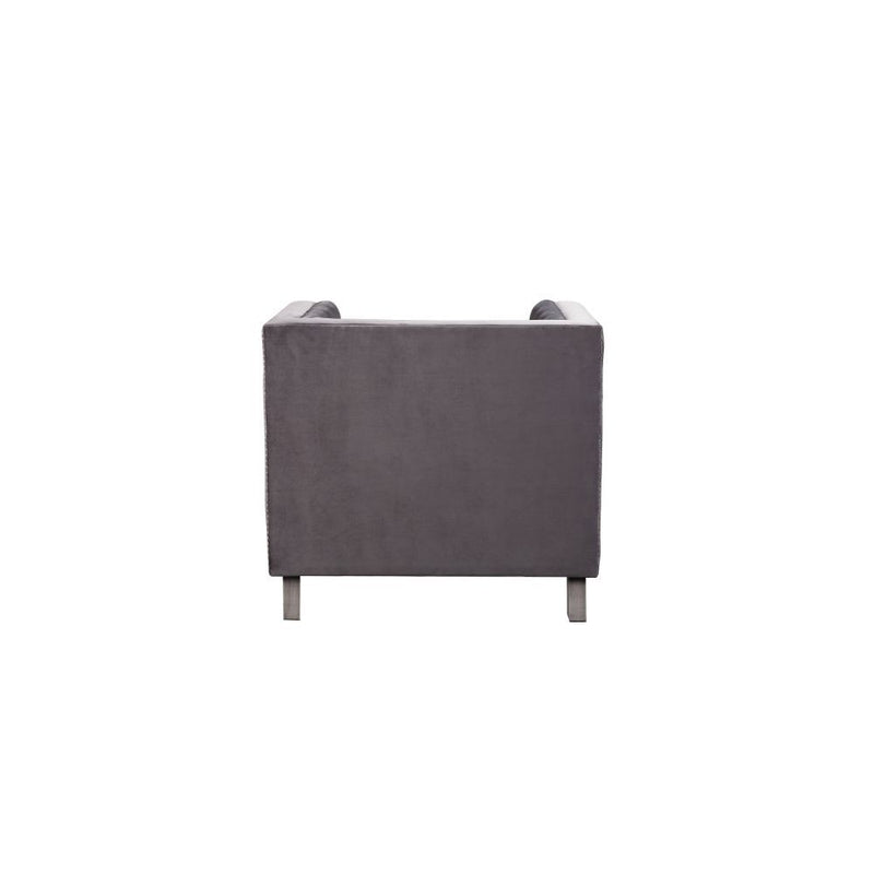 Hegio - Chair - Gray Velvet - Urban Living Furniture (Los Angeles, CA)