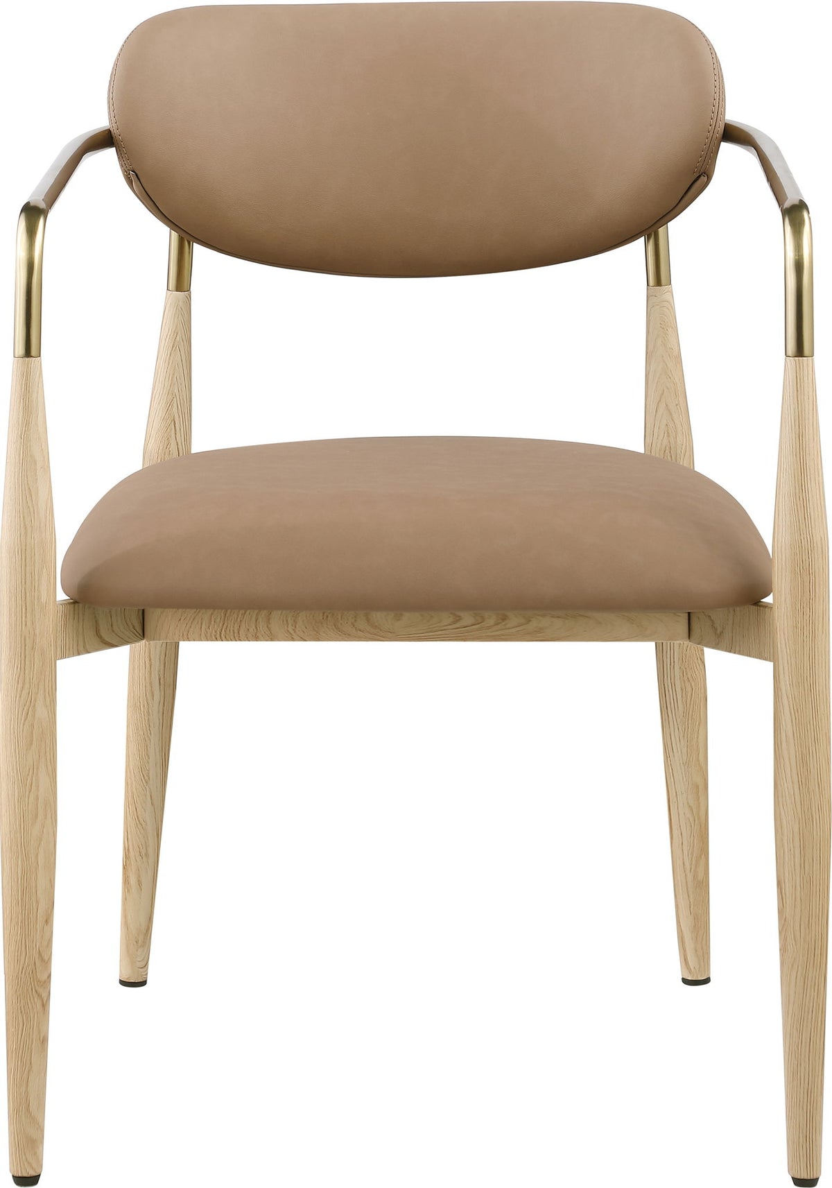 Ronda - Vegan Leather Upholstered Dining Arm Chair - Natural Legs