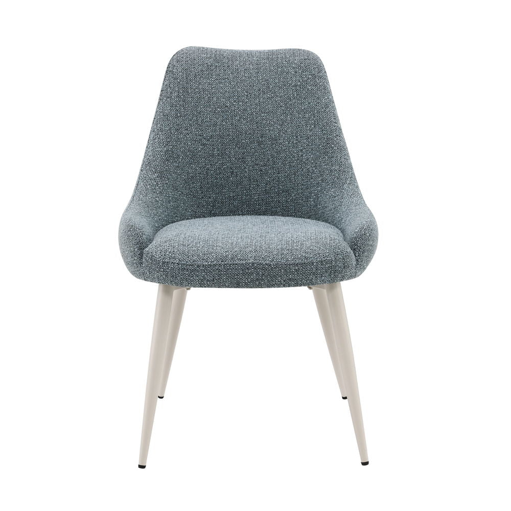 Laela - Side Chair (Set of 2) - Light Blue Boucle & White Finish - Urban Living Furniture (Los Angeles, CA)