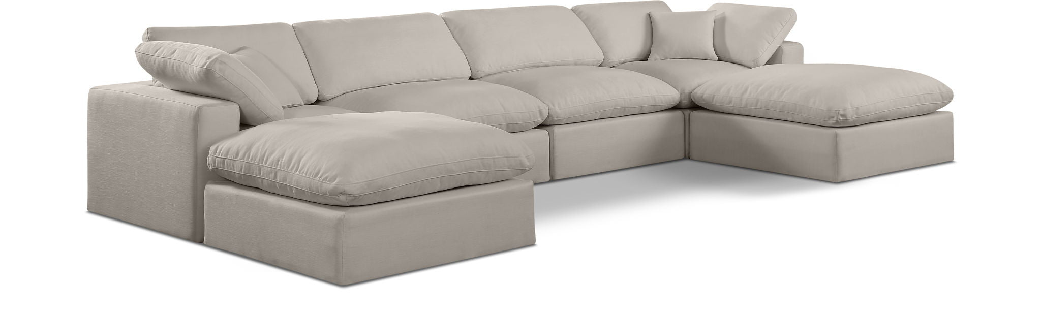 Comfy - 6 Piece Linen Modular Double Chaise Sectional - Urban Living Furniture (Los Angeles, CA)