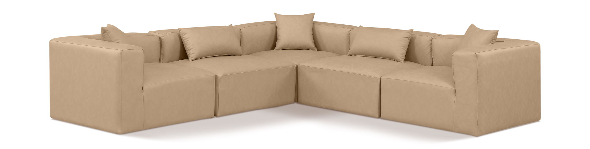 Cube - 5 Piece Modular Corner Sectional - Tan - Urban Living Furniture (Los Angeles, CA)