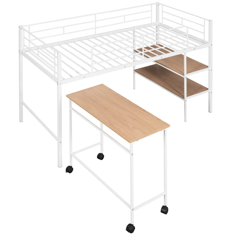 Loft Bed With Desk And Shelves