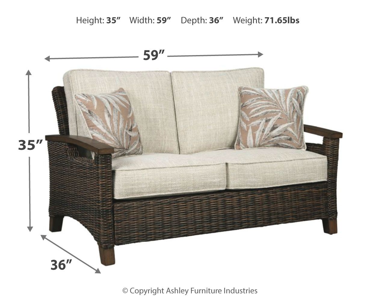 Paradise Trail - Medium Brown - Loveseat w/Cushion - Urban Living Furniture (Los Angeles, CA)