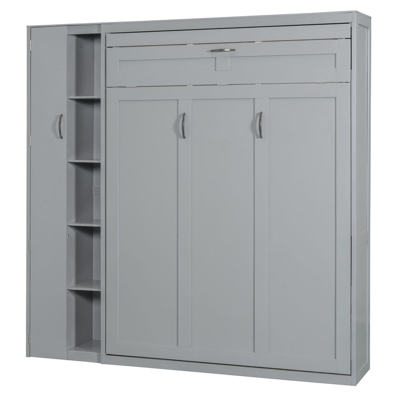 Murphy Wall Bed With Shelves, Wardrobe And LED Lights