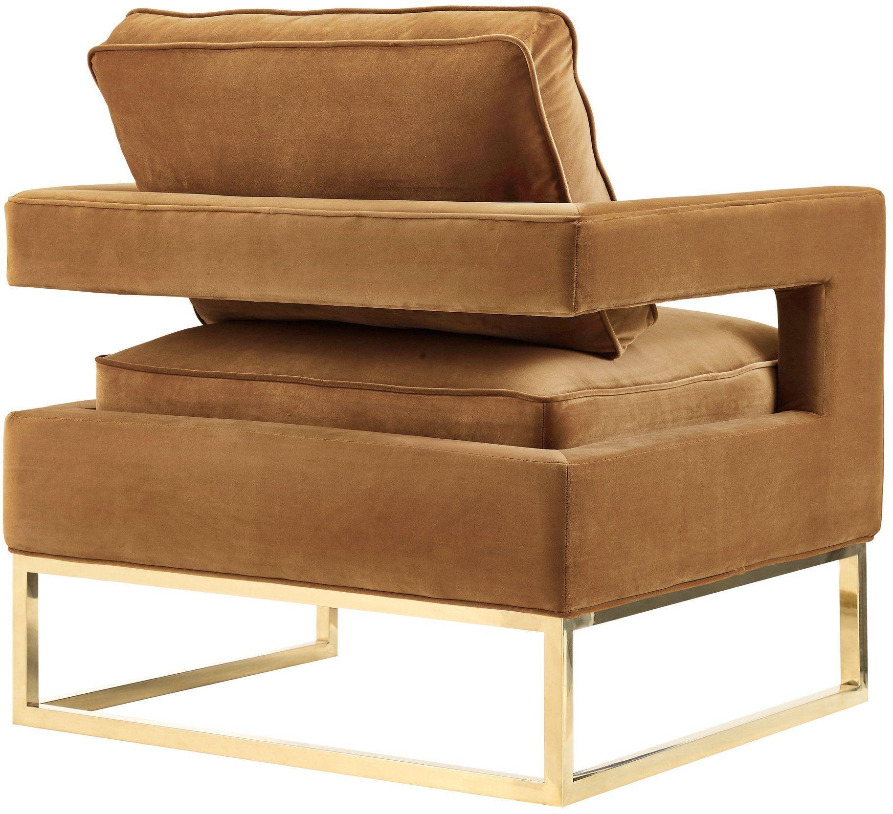 Avery - Velvet Chair With Polished Gold Base - Urban Living Furniture (Los Angeles, CA)