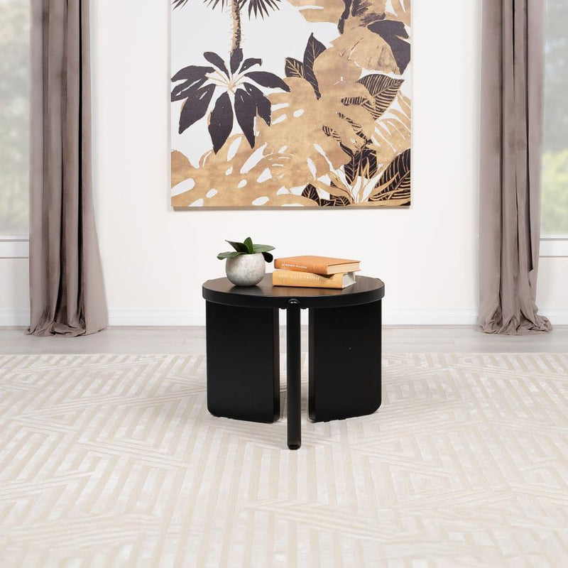 Cordova - Round Solid Wood End Table - Black
