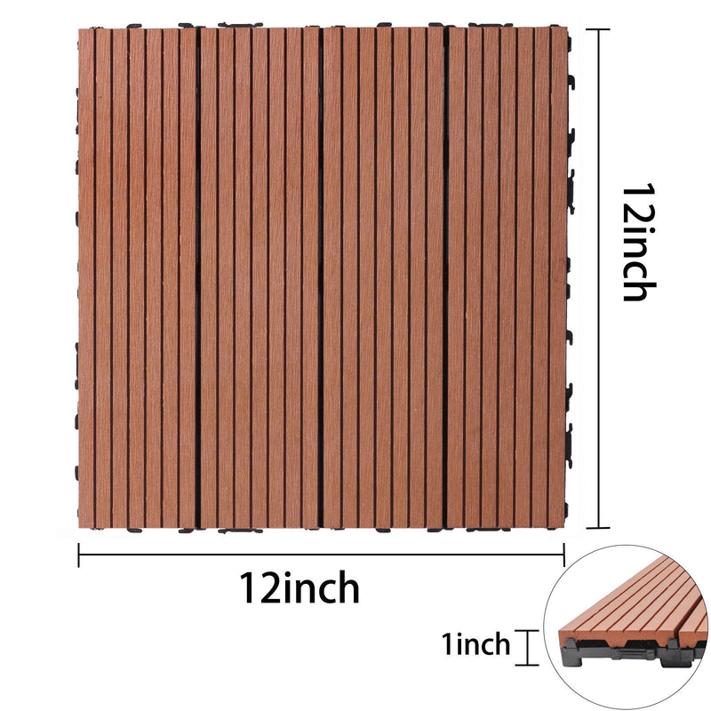 Wood Plastic Composite Deck Tiles, Sustainable Composite Decking Resist Rust, Water, Weather, Easy To Diy & Maintain