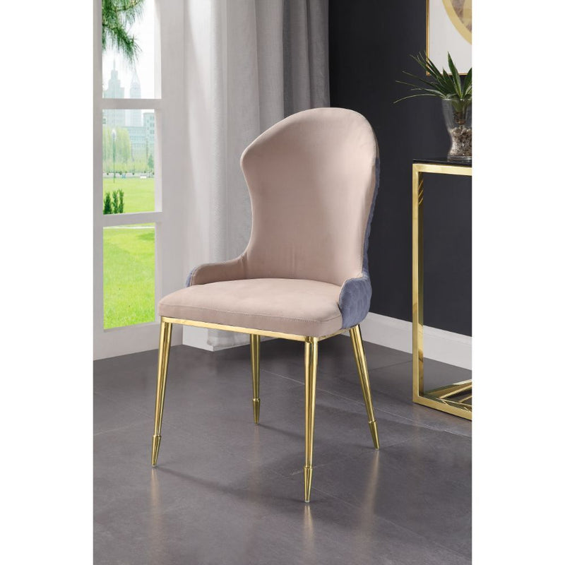 Caolan - Side Chair (Set of 2) - Tan, Lavender Fabric & Gold - Urban Living Furniture (Los Angeles, CA)