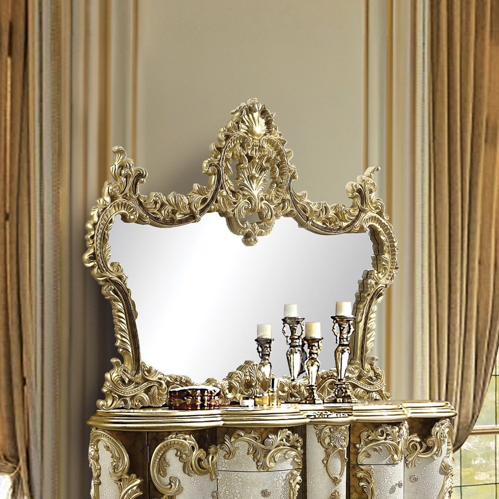 Desiderius - Mirror - Antique Gold & Hand Painted Brown - Urban Living Furniture (Los Angeles, CA)