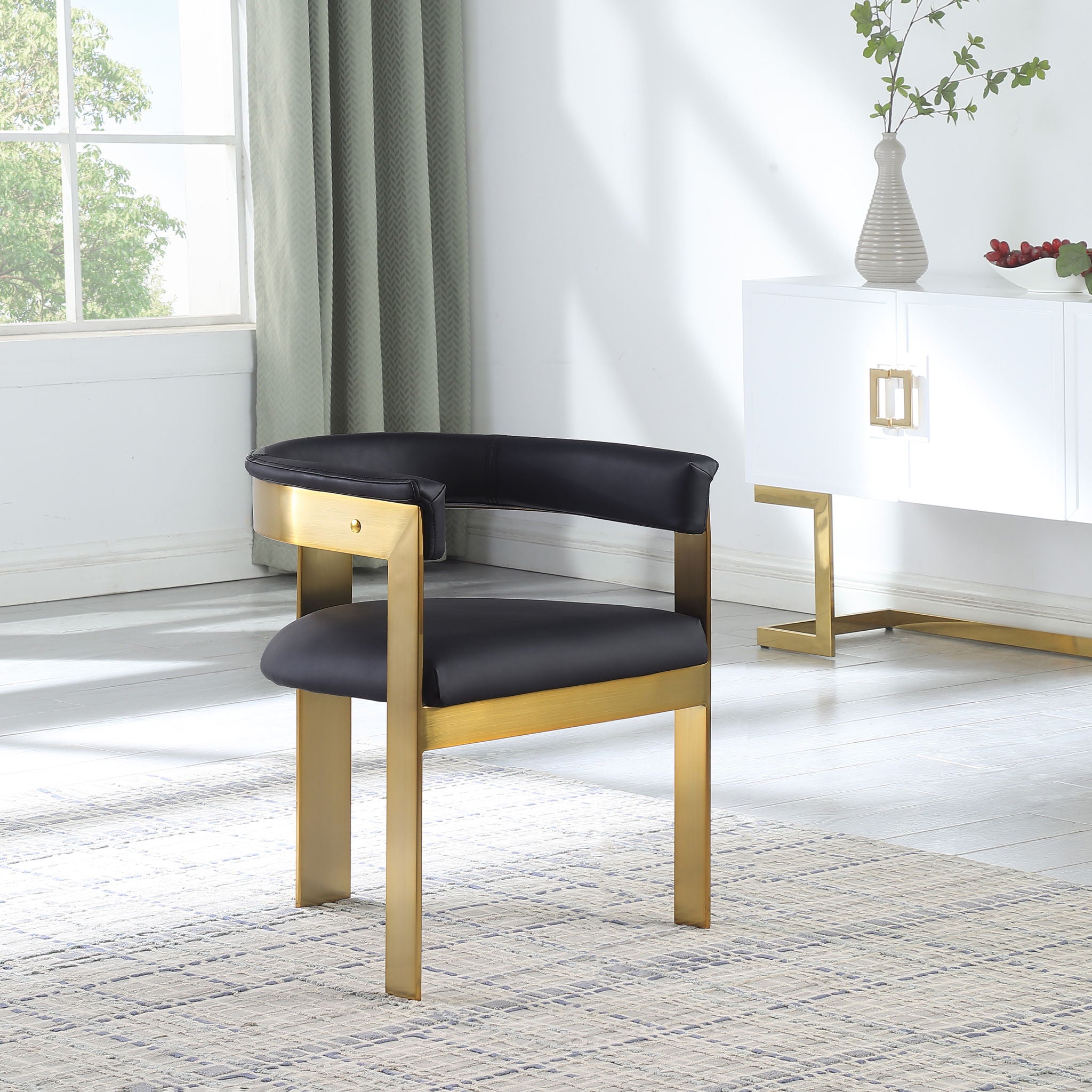 Romeo - Faux Leather Dining Chair With Gold Base (Set of 2) - Urban Living Furniture (Los Angeles, CA)