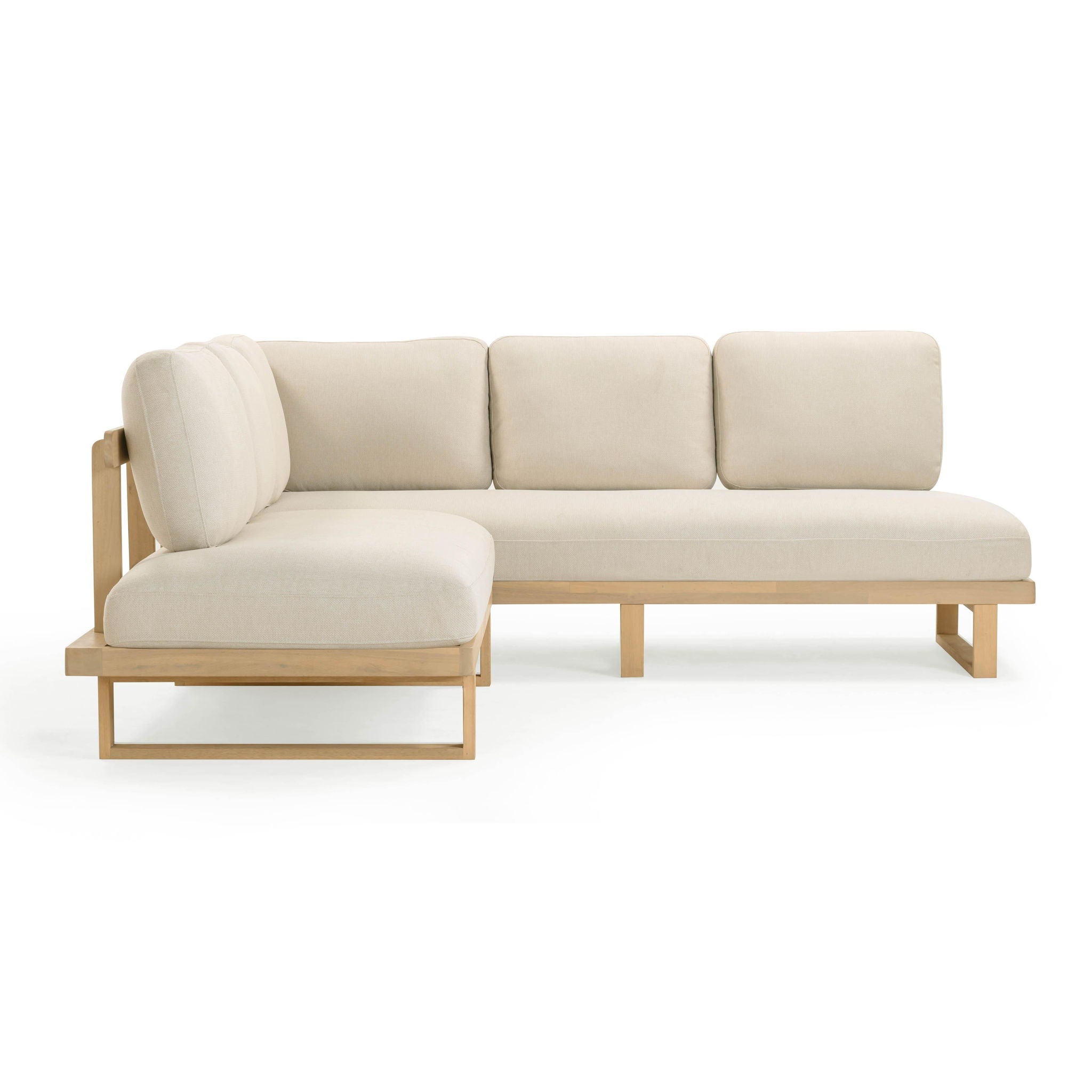 Evan - Outdoor L-Sectional - Cream - Urban Living Furniture (Los Angeles, CA)