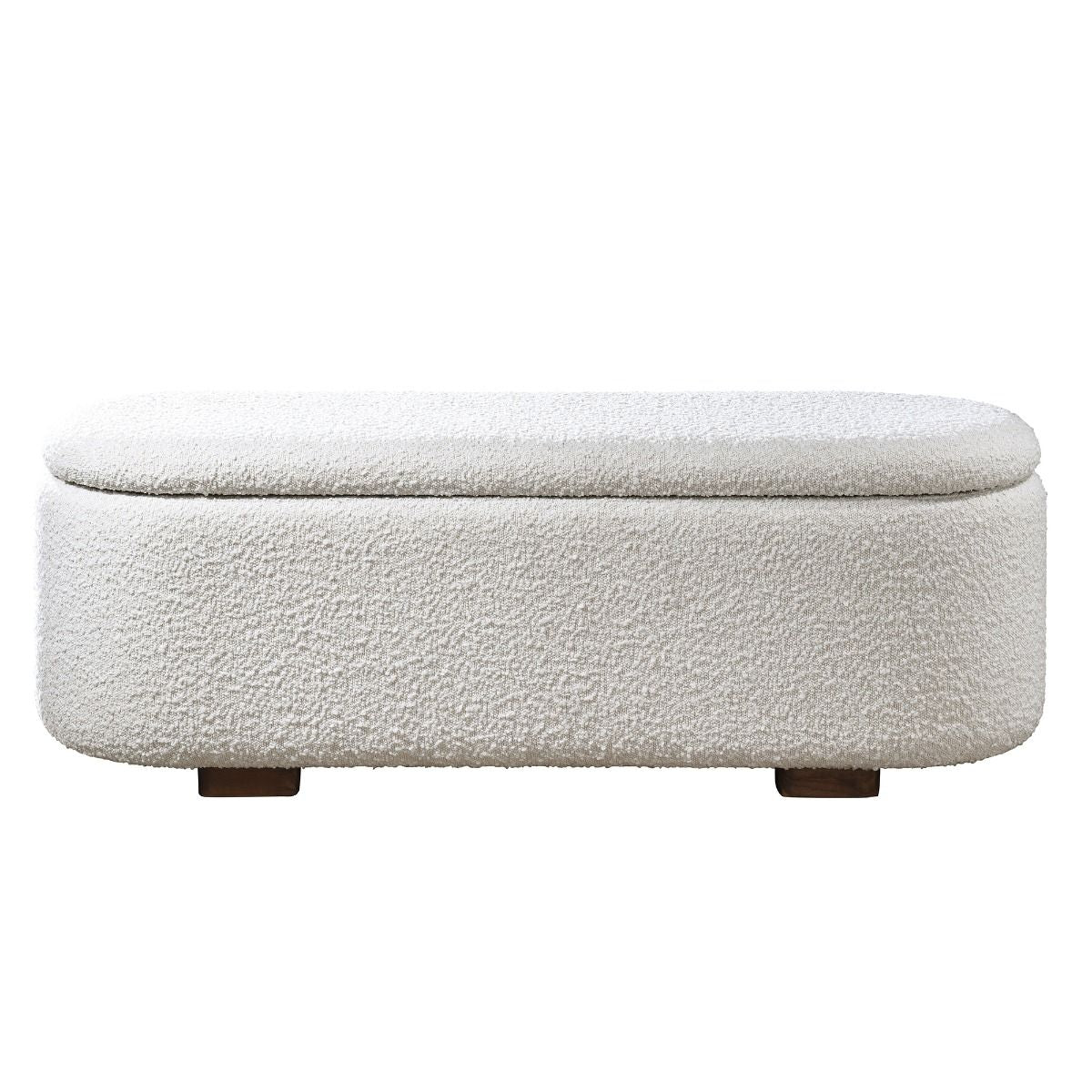 Sandro - Bench With Storage - Beige Boucle & Walnut - Urban Living Furniture (Los Angeles, CA)