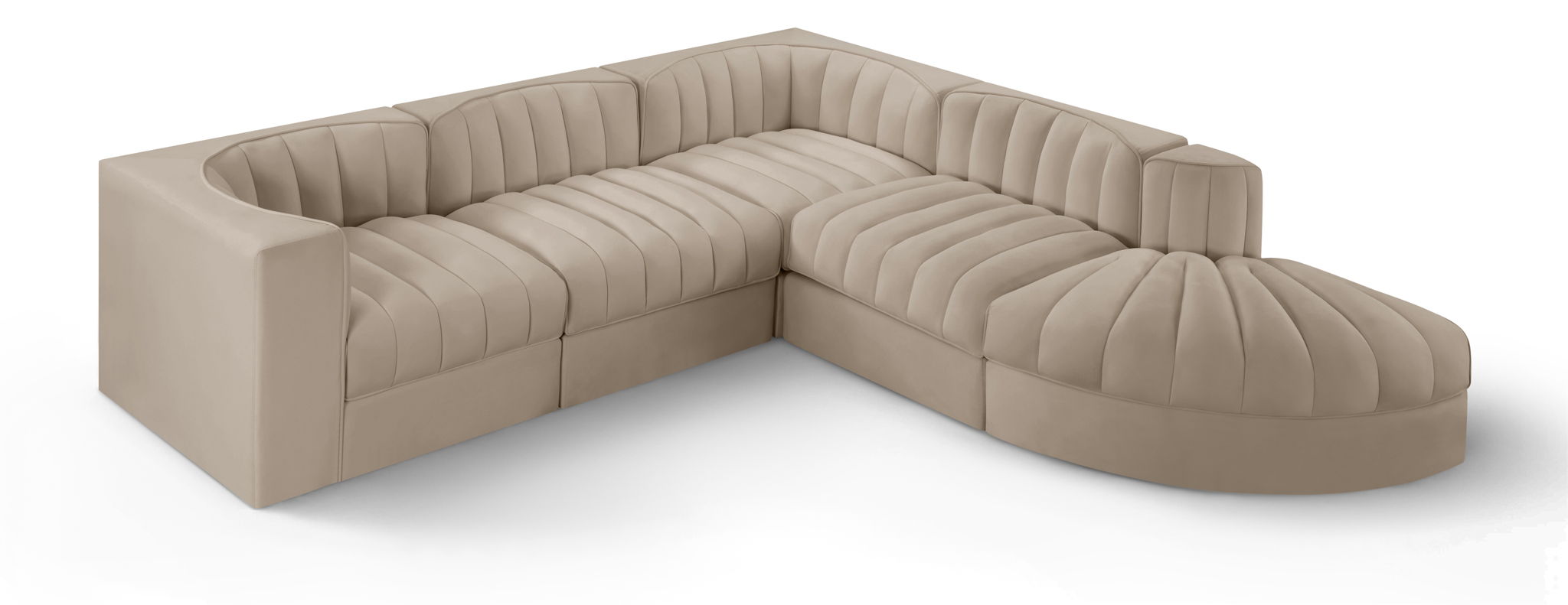 Rummi - Velvet Performance Fabric Upholstered 5 Piece Modular Sectional - Urban Living Furniture (Los Angeles, CA)