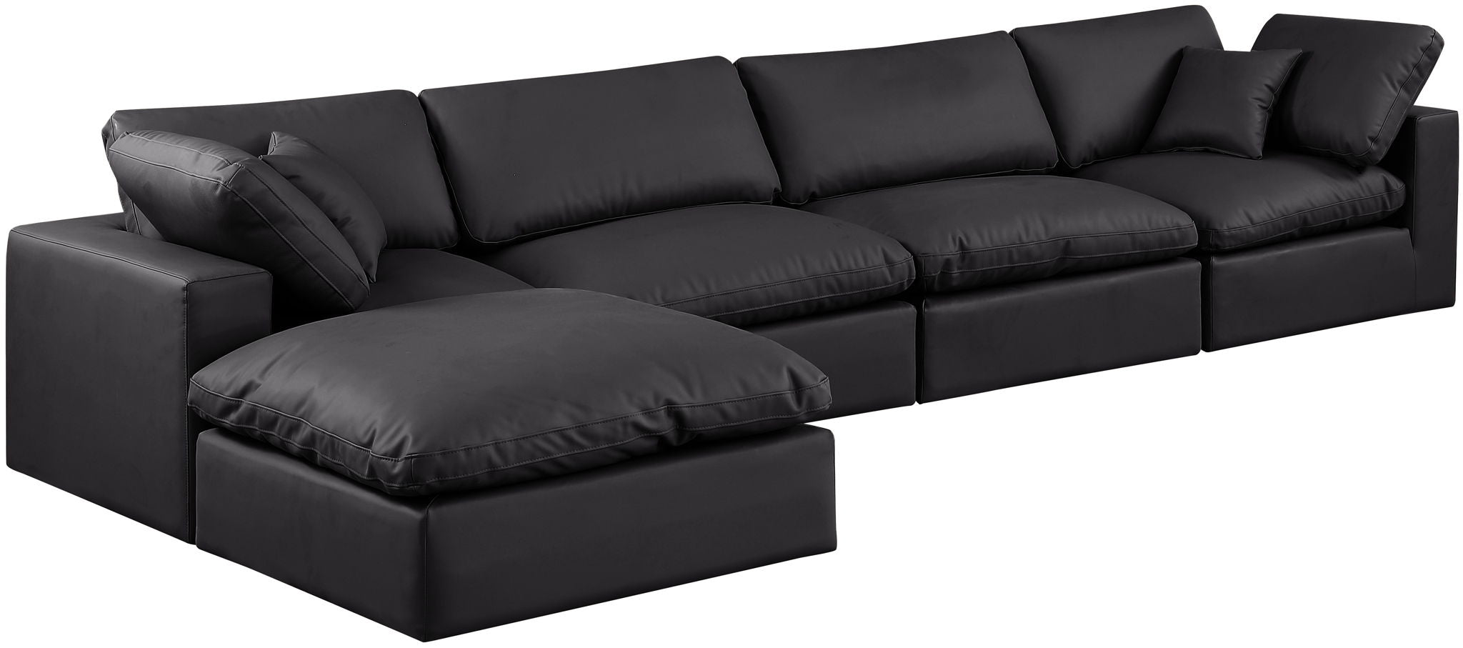 Comfy - 5 Piece Faux Leather Modular Sectional With Chaise - Urban Living Furniture (Los Angeles, CA)