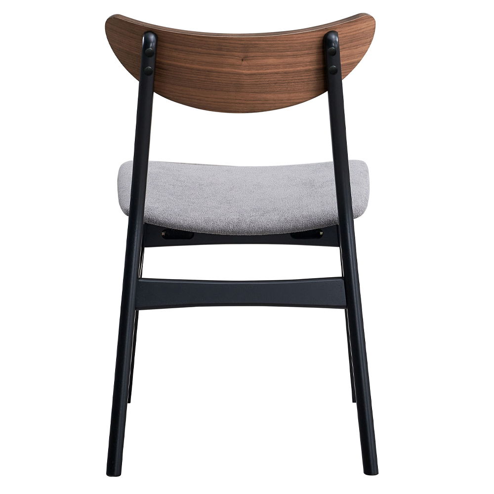 Rebi - Side Chair (Set of 2) - Gray Linen, Walnut & Black - Urban Living Furniture (Los Angeles, CA)
