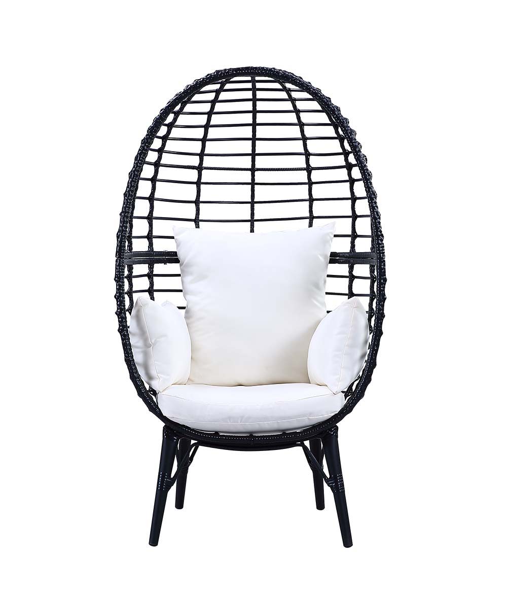 Penelope - Patio Lounge Chair - Light Gray Fabric & Black - Urban Living Furniture (Los Angeles, CA)