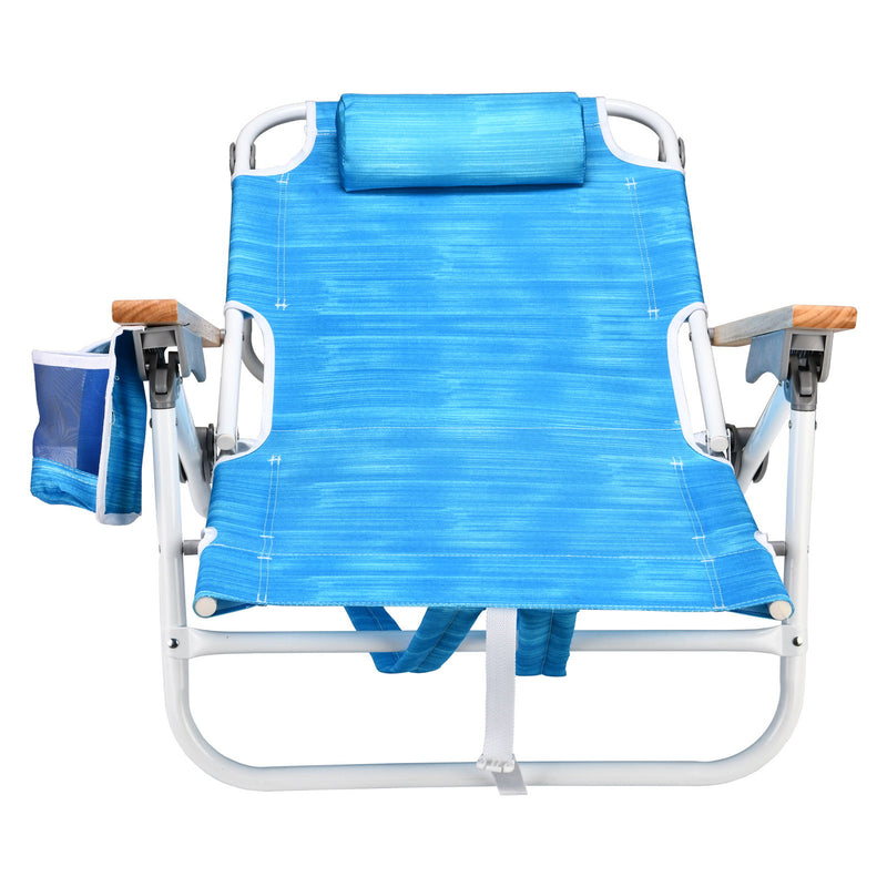Backpack Beach Chair, 5 Position Chair With Pouch Folding Lightweight Positions