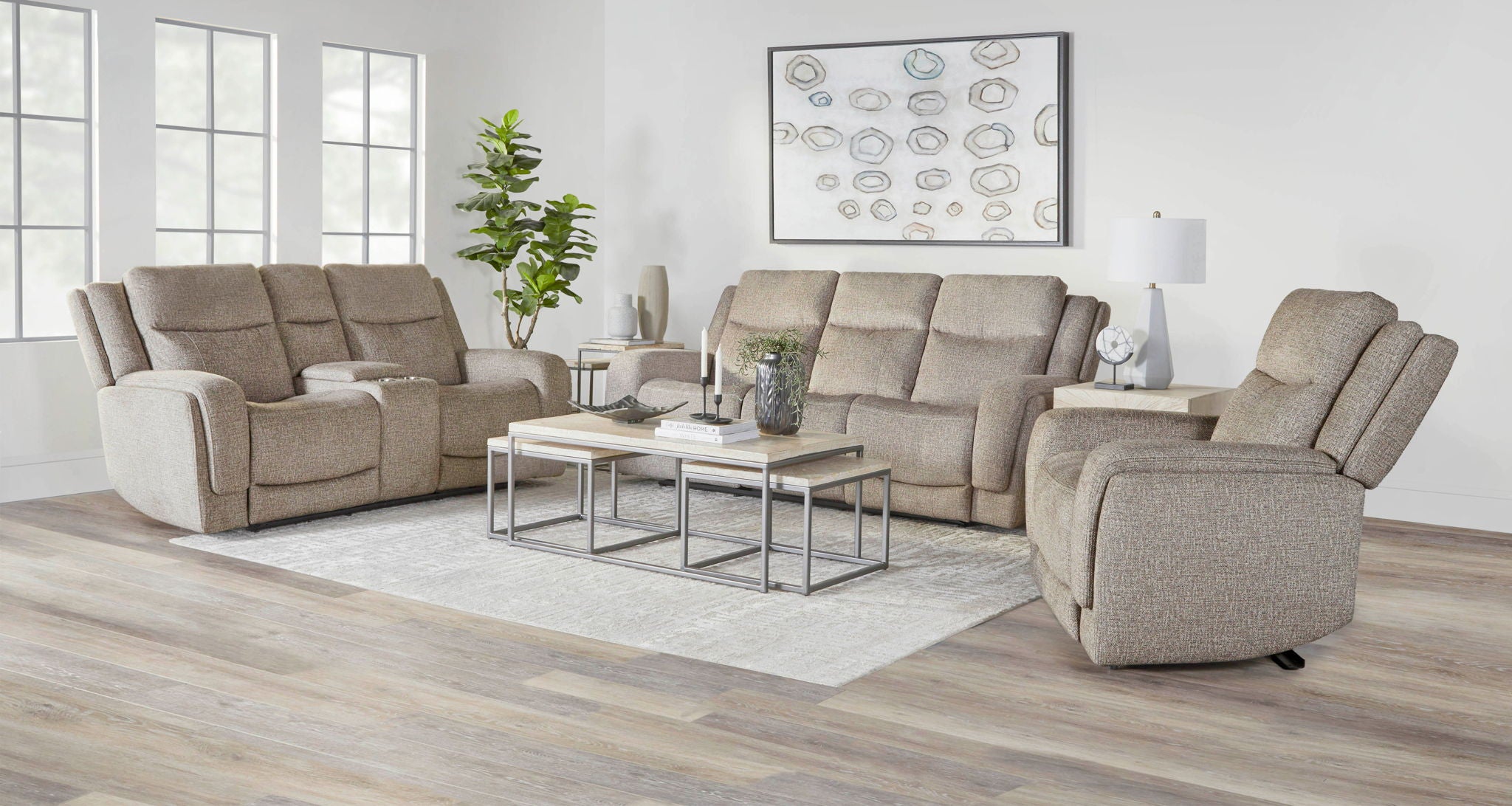 Penfield - Power Zero G Console Loveseat With Heat, Massage & Speaker P3 - Frappe - Urban Living Furniture (Los Angeles, CA)