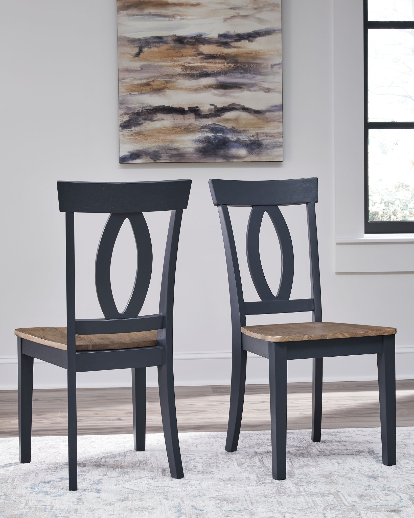 Landocken - Brown / Blue - Dining Room Side Chair (Set of 2) - Urban Living Furniture (Los Angeles, CA)