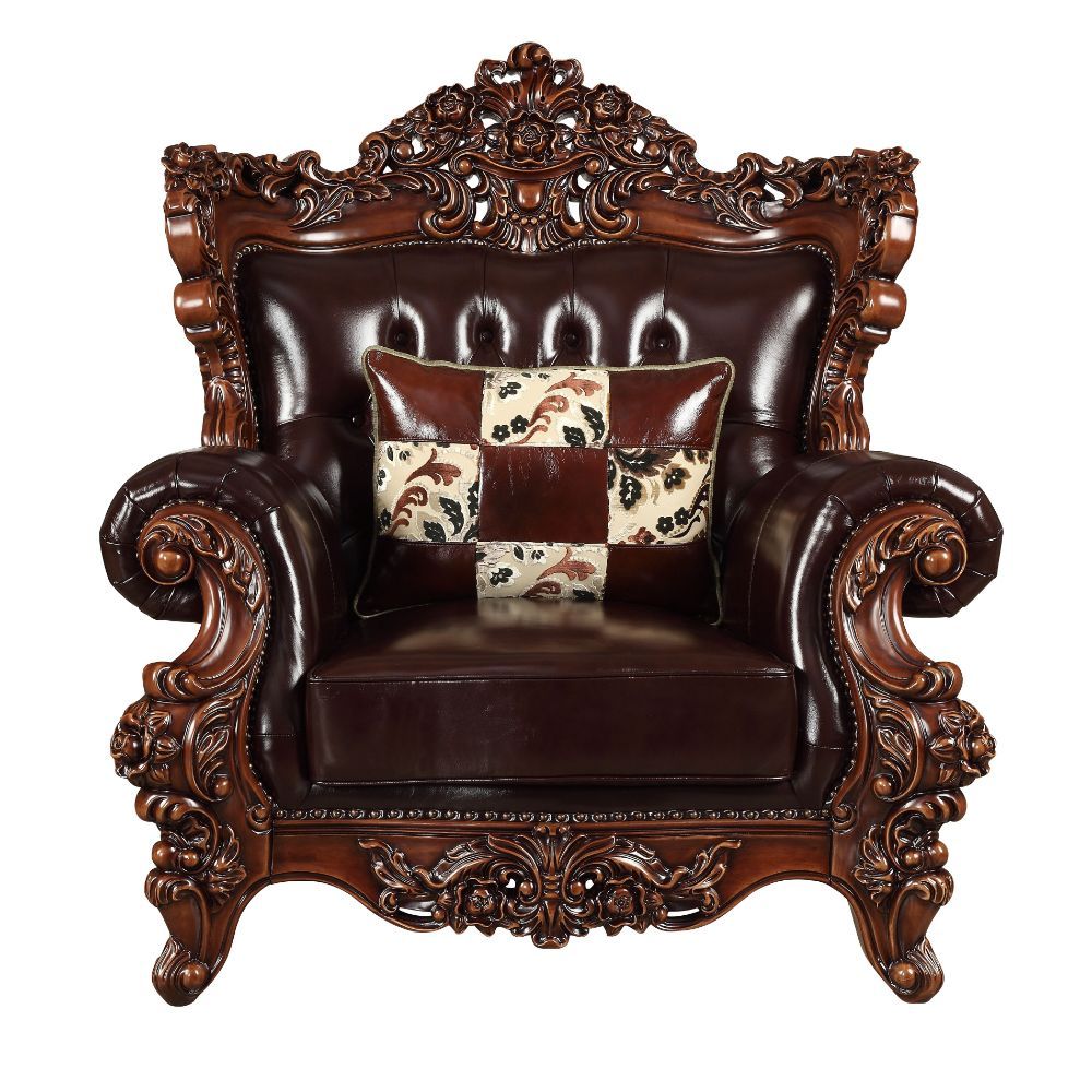 Forsythia - Chair - Espresso Top Grain Leather Match & Walnut - Urban Living Furniture (Los Angeles, CA)