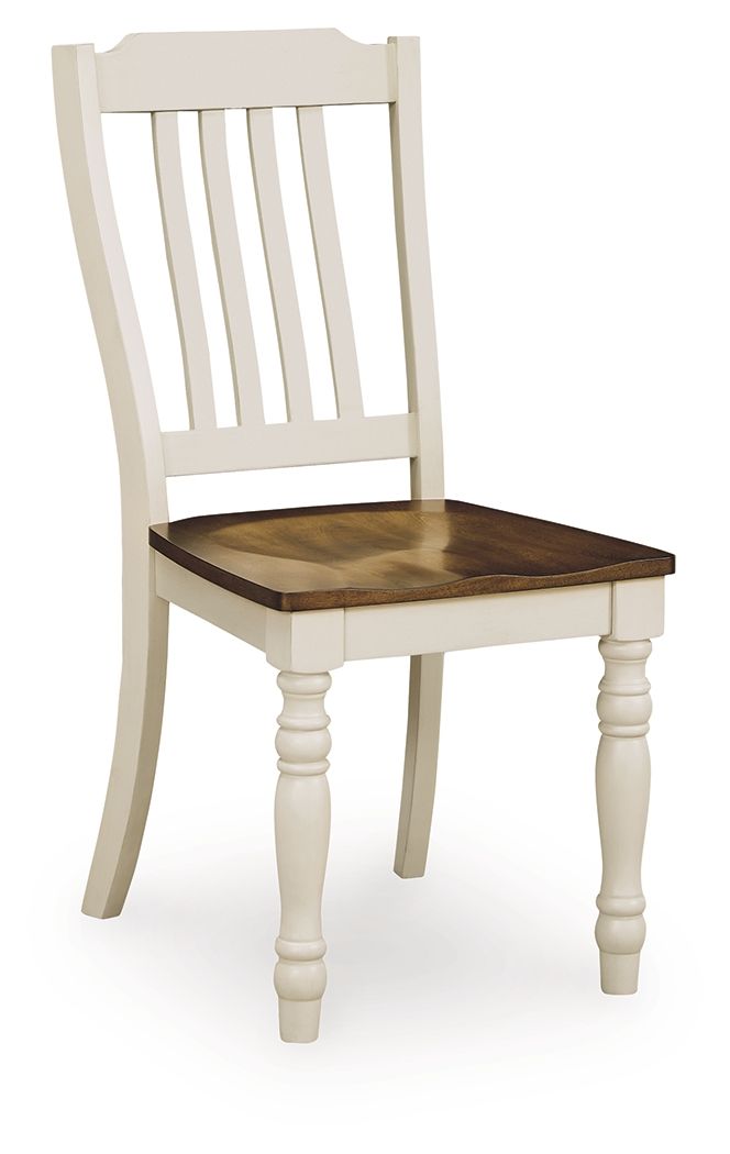 Wirloni - Dining Room Side Chair (Set of 2) - Antique White / Brown - Urban Living Furniture (Los Angeles, CA)