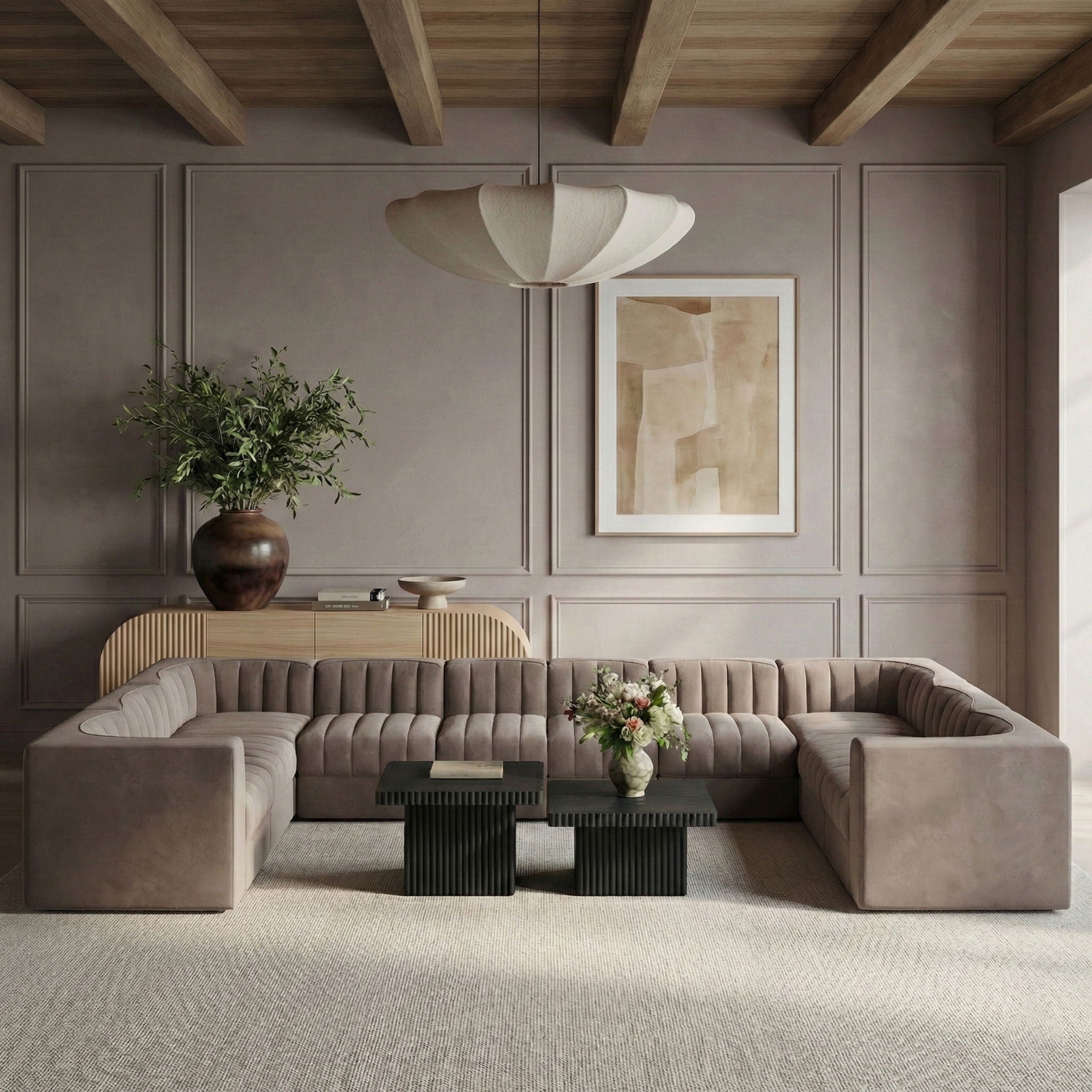 Rummi - Velvet Performance Fabric Upholstered 10 Piece Modular Sectional - Urban Living Furniture (Los Angeles, CA)