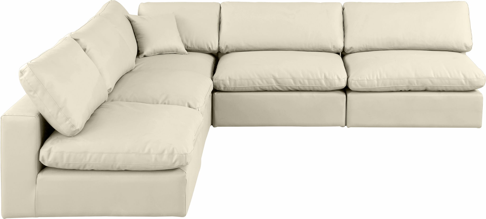 Comfy - 5 Piece Faux Leather Modular Corner Armless Sectional - Urban Living Furniture (Los Angeles, CA)