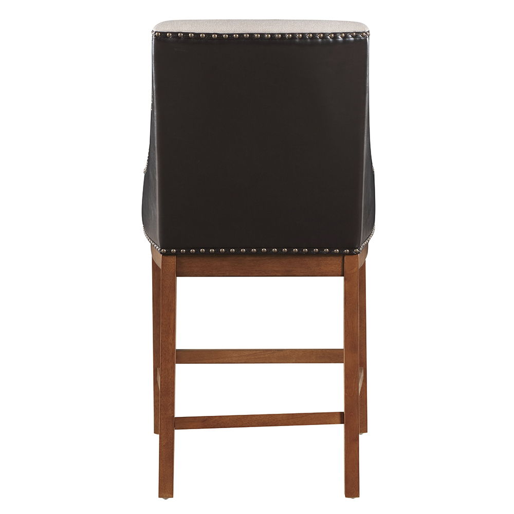 Gilsea - Counter Height Chair (Set of 2) - Fabric, Brown Synthetic Leather & Brown - Urban Living Furniture (Los Angeles, CA)