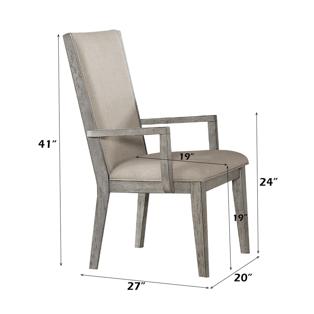 Rocky - Arm Chair (Set of 2) - Fabric & Gray Oak - Urban Living Furniture (Los Angeles, CA)