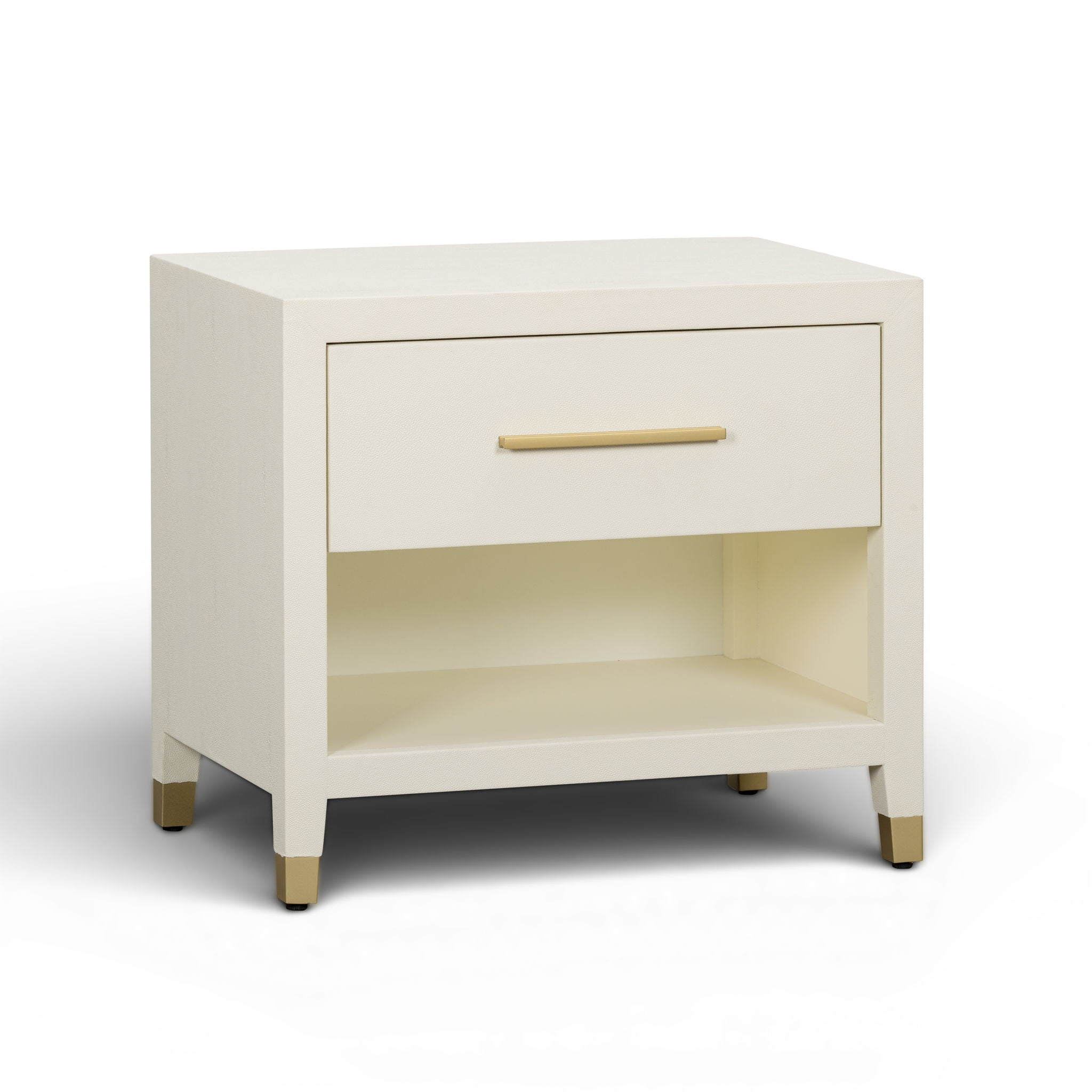 Dani - Faux Shagreen Nightstand With Drawer - Cream - Urban Living Furniture (Los Angeles, CA)