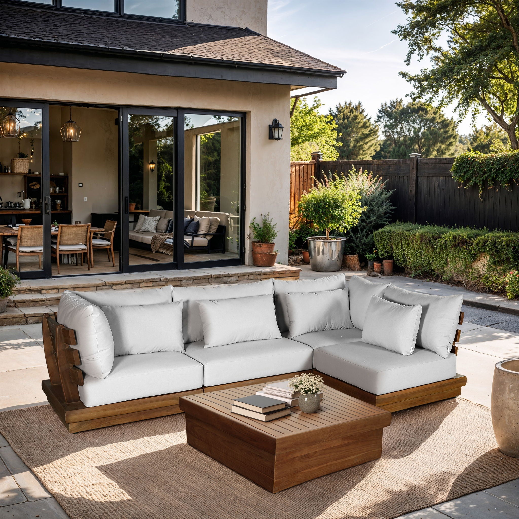 Mirella - 4 Piece Water Resistant Fabric Outdoor Patio Modular Sectional - Urban Living Furniture (Los Angeles, CA)