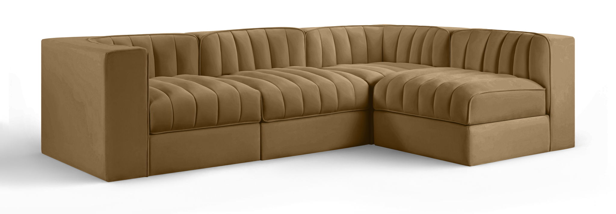 Rummi - Velvet Performance Fabric Upholstered 4 Piece Modular Sectional - Urban Living Furniture (Los Angeles, CA)