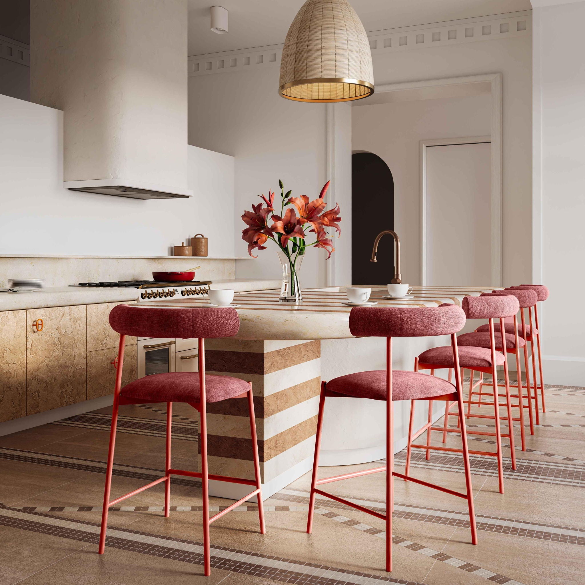 Liliana - Velvet Bar Stool - Urban Living Furniture (Los Angeles, CA)