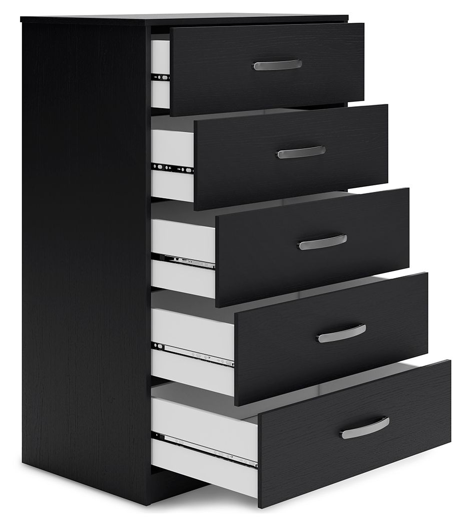 Finch - Black - Five Drawer Chest - 46" Height - Urban Living Furniture (Los Angeles, CA)