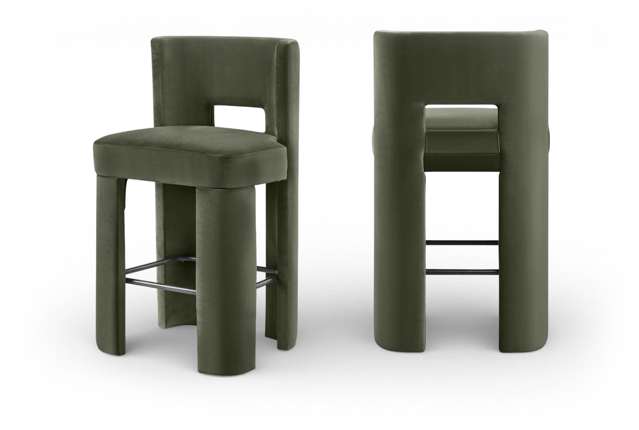 Zuno - Velvet Performance Fabric Upholstered Bar Stool (Set of 2) - Urban Living Furniture (Los Angeles, CA)