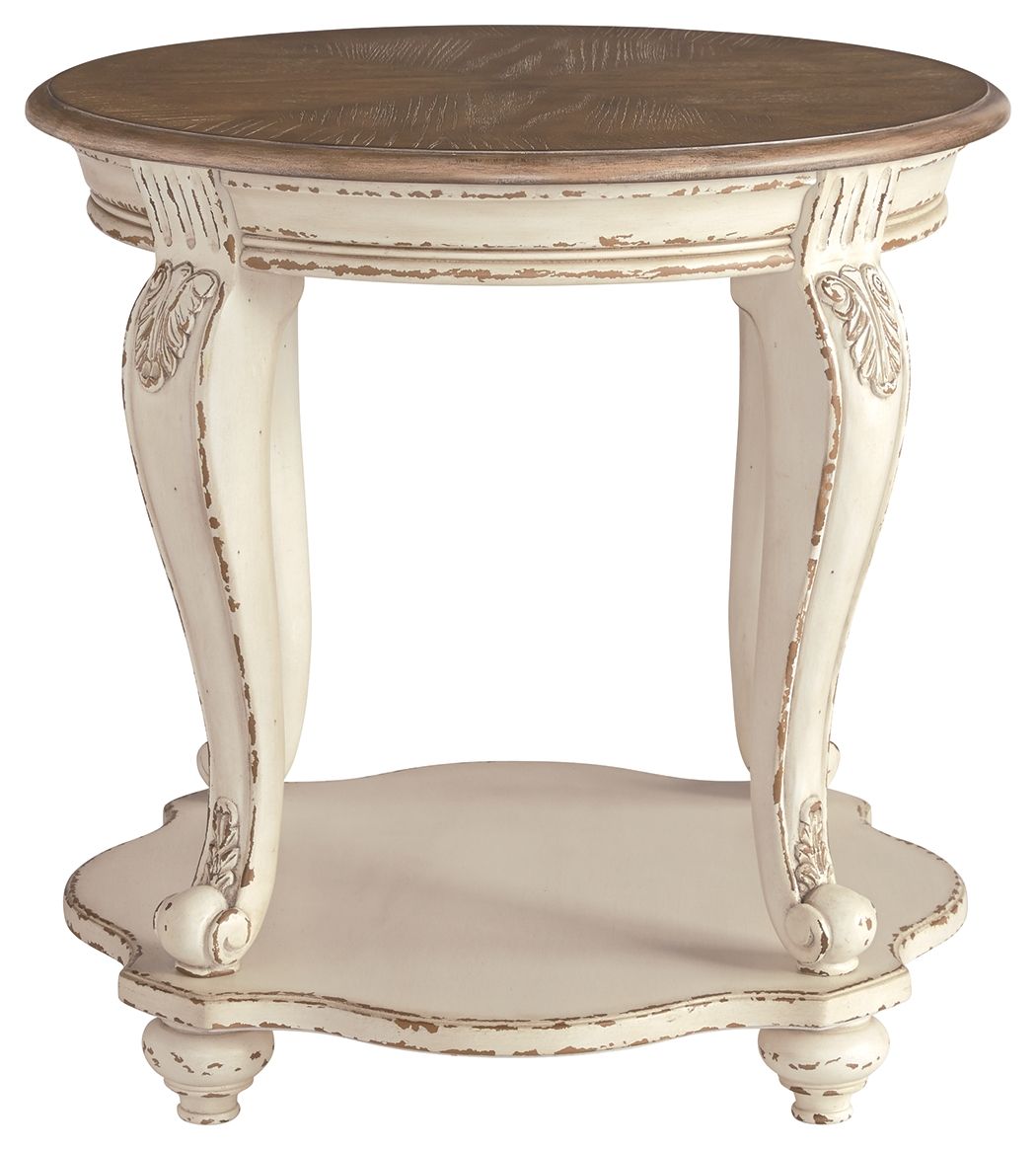 Realyn - White / Brown - Round End Table - Urban Living Furniture (Los Angeles, CA)
