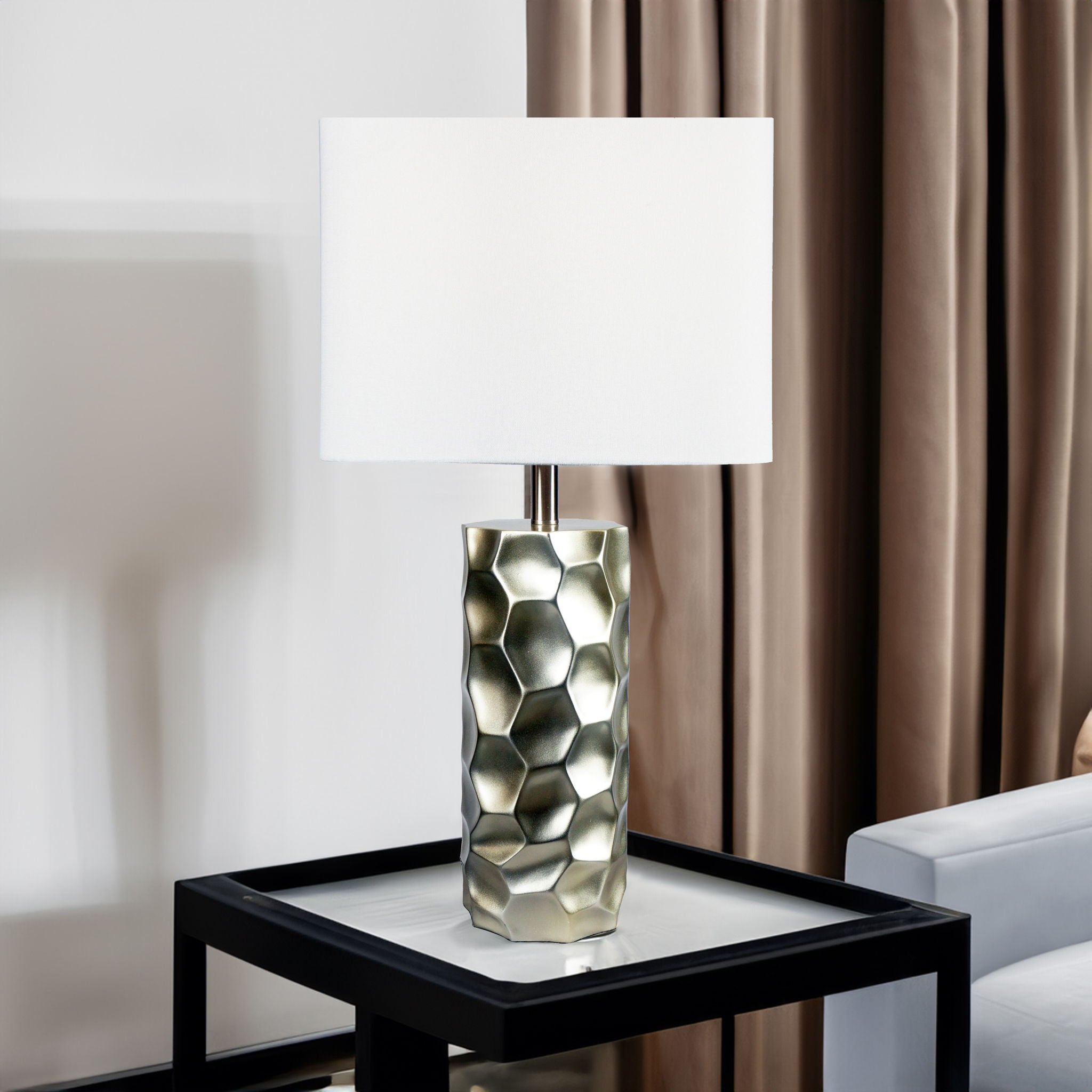 Table Lamp - Metallic And White - Urban Living Furniture (Los Angeles, CA)