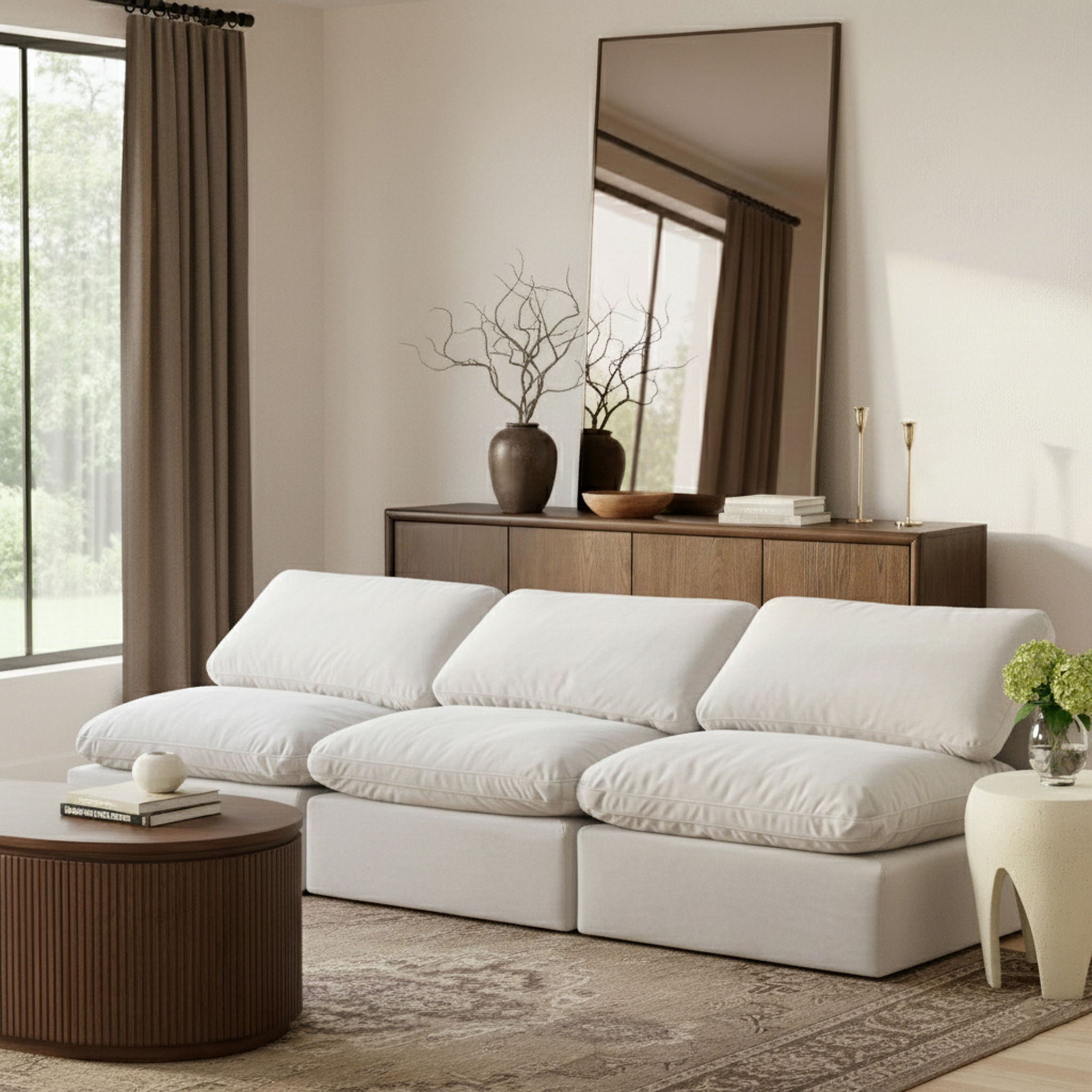 Indulge - Velvet 3 Seat Modular Armless Sofa - Urban Living Furniture (Los Angeles, CA)